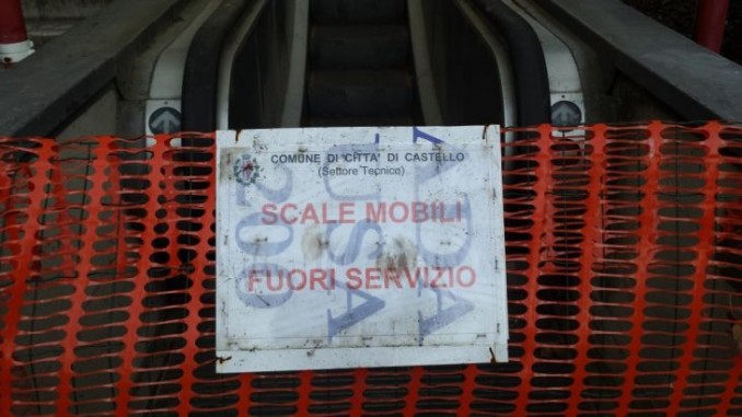 Scala mobile Città di Castello, M5S: "Attualmente chiusa e non fruibile"