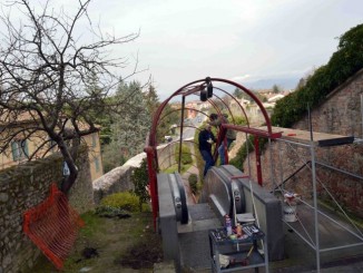 Città di Castello, aperto il cantiere delle scale mobili del Cassero
