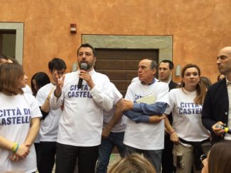Bagno di folla per Matteo Salvini a Città di Castello