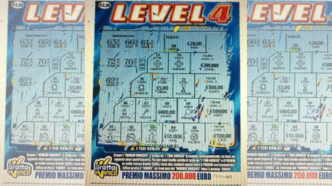Vince 200 mila euro con 3, tifernate fortunato con gratta e vinci