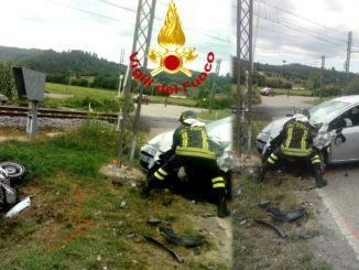 Incidente stradale Verna di Umbertide auto contro moto centauro in ospedale