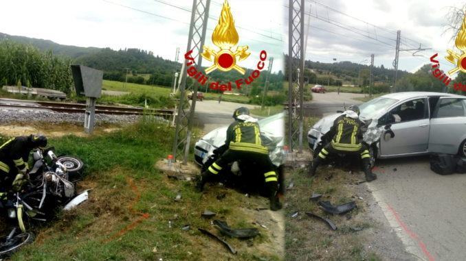 Incidente stradale Verna di Umbertide auto contro moto centauro in ospedale