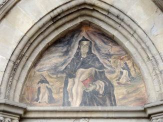 Cominciato restauro dipinto murale di Aldo Riguccini a Città di Castello