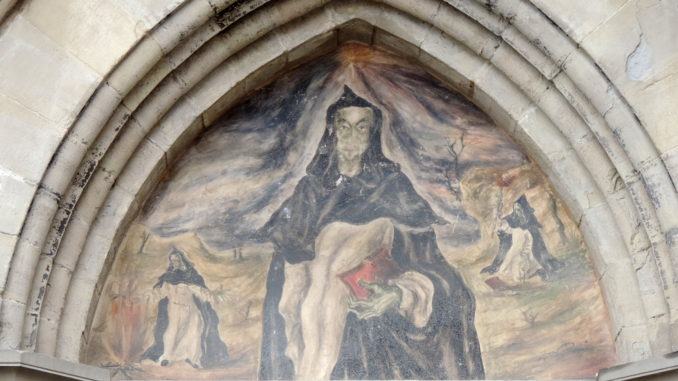 Cominciato restauro dipinto murale di Aldo Riguccini a Città di Castello