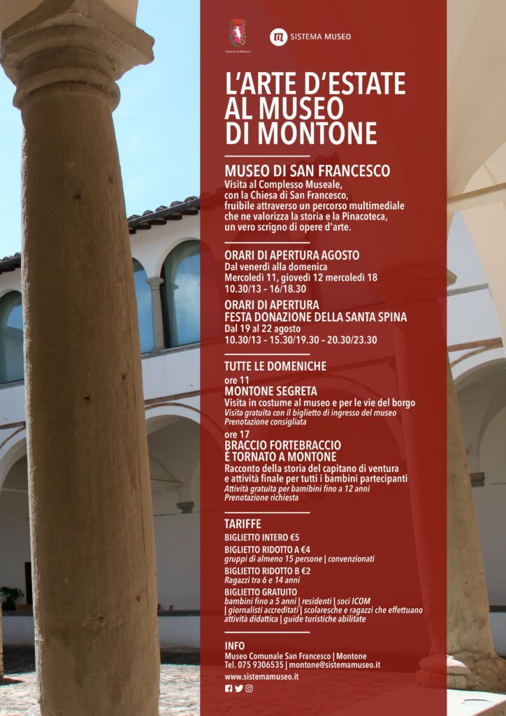 Montone, l'Arte d'estate al Complesso Museale di San Francesco