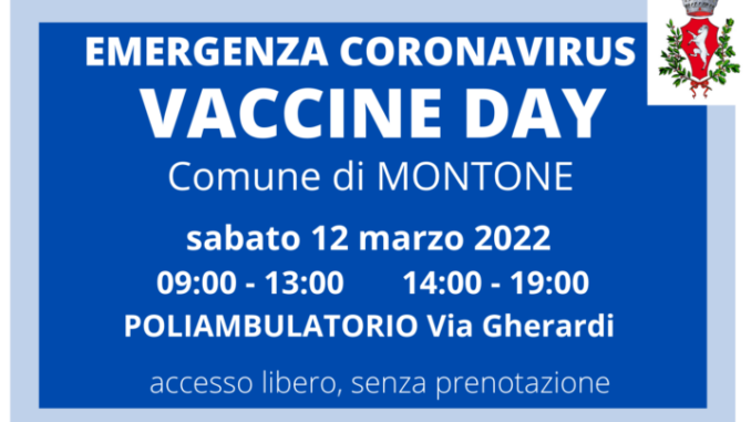 Montone, sabato 12 marzo open day vaccinale nel borgo