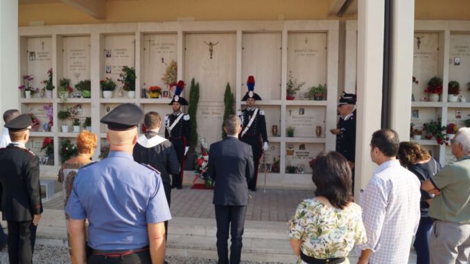 13° anniversario dell'uccisione del colonnello dei Carabinieri Gildoni, a seguito di un colpo di fucile di un uomo nella sua casa