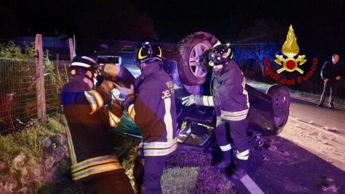 Incidente stradale a Città di Castello, auto si ribalta un ferito