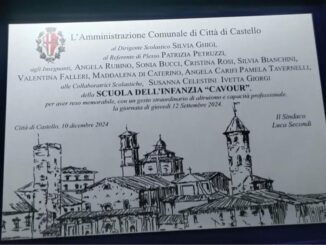 Targa d'encomio per il personale asilo Cavour di Città di Castello