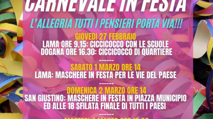Carnevale a San Giustino: una festa per tutta la comunità Carnevale a San Giustino: una festa per tutta la comunità