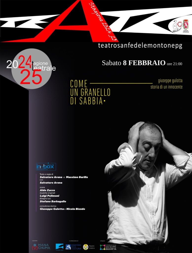 Montone: “Come un granello di sabbia” ultimo spettacolo al Teatro San Fedele