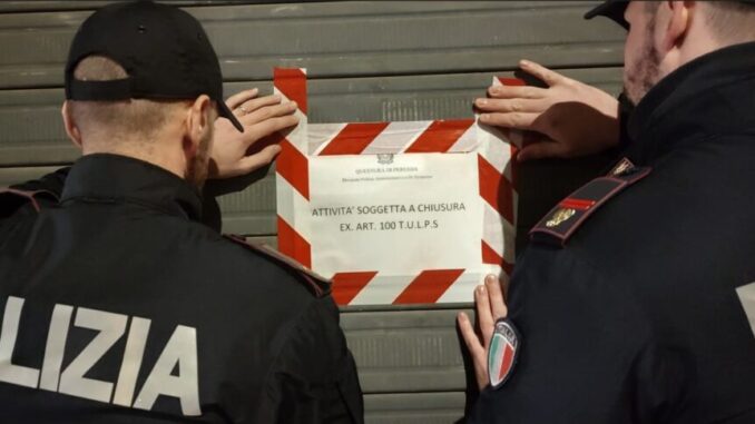 Chiusa per sette giorni un'attività a Città di Castello