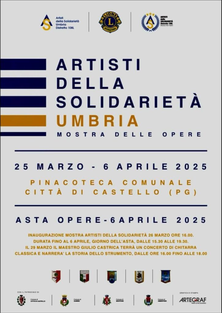 Mostra "Artisti della Solidarietà Umbria"alla Pinacoteca di Città di Castello