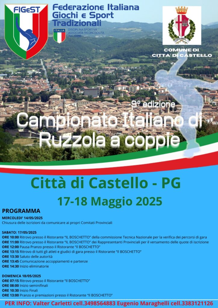 A Città di Castello, il campionato italiano di ruzzola a coppie